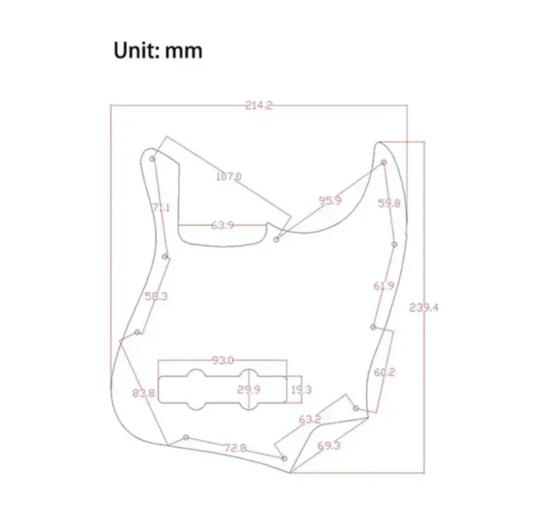 Jazz Bass White Scratch Plate Guitar Pickguard