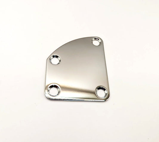 Curved chrome electric guitar neck plate