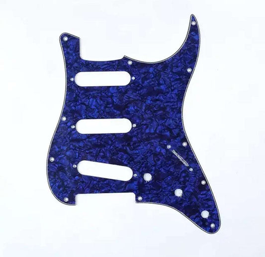 Stratocaster sss 4ply blue pearl scratch plate