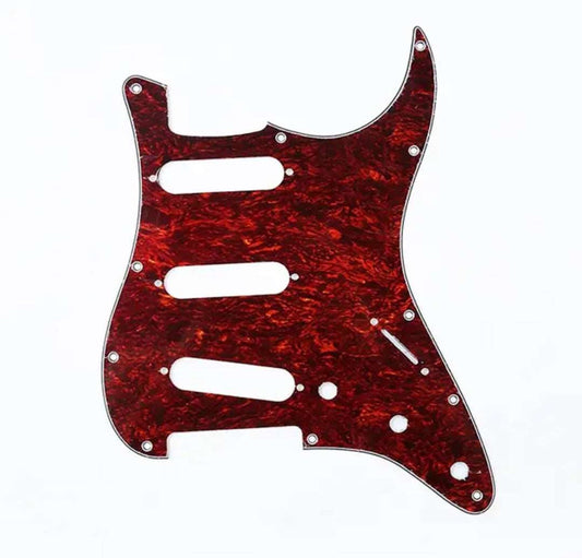 Stratocaster sss 4ply red tortoise scratch plate