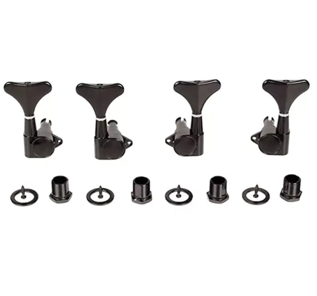 Black Bass Guitar Tuning Pegs In Black 2L2R