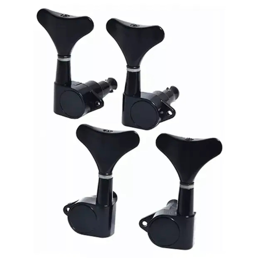 Black Bass Guitar Tuning Pegs In Black 2L2R