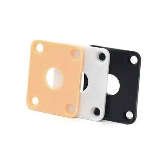 Les Paul Square Plastic Jack Plate Cover Black / Cream / White