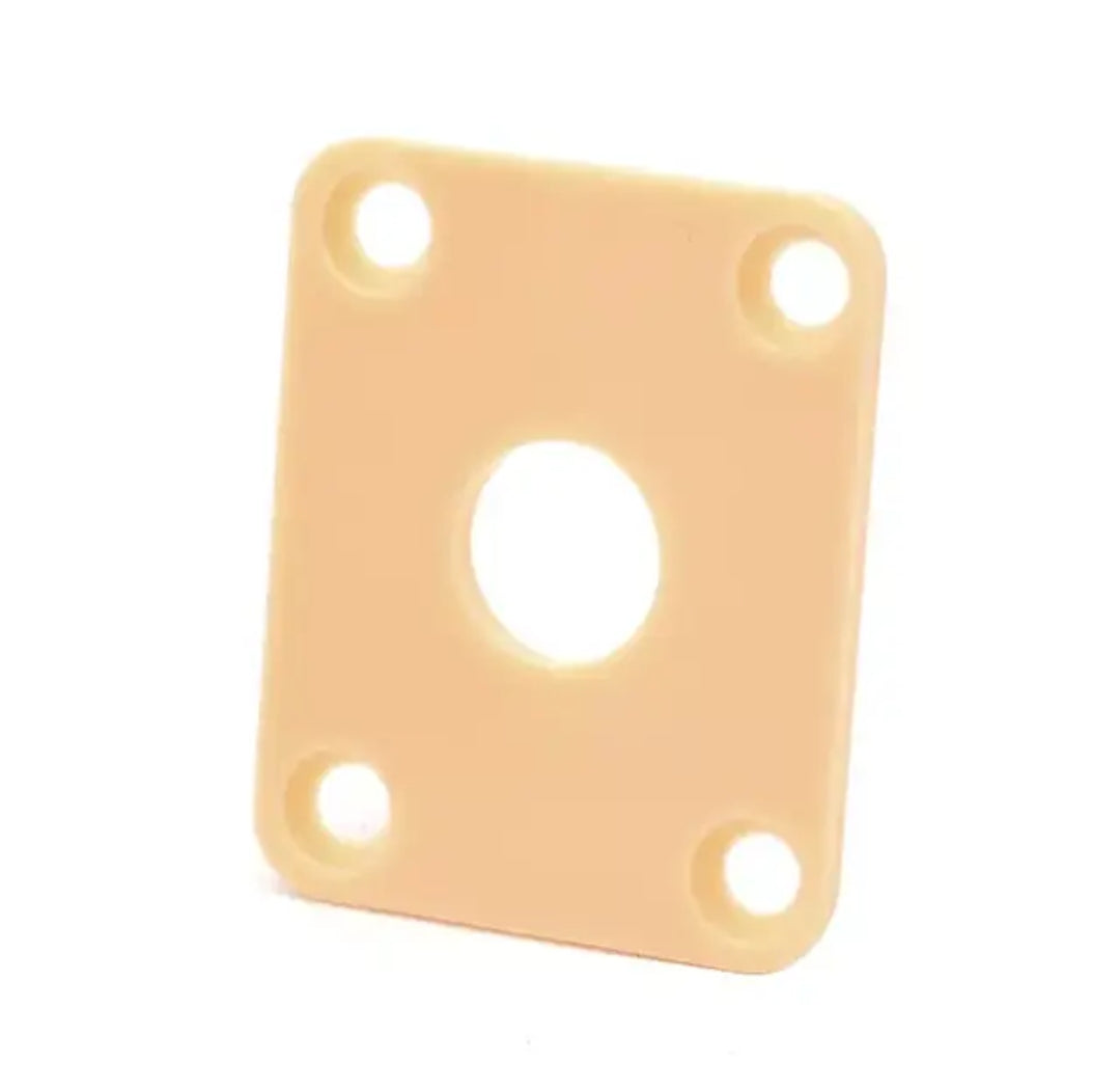 Les Paul Square Plastic Jack Plate Cover Black / Cream / White