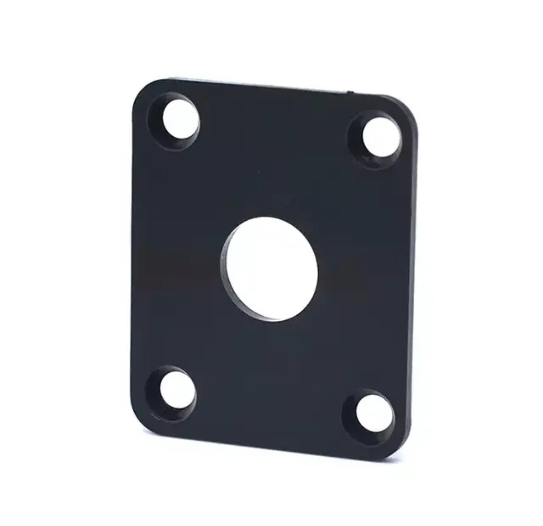 Les Paul Square Plastic Jack Plate Cover Black / Cream / White