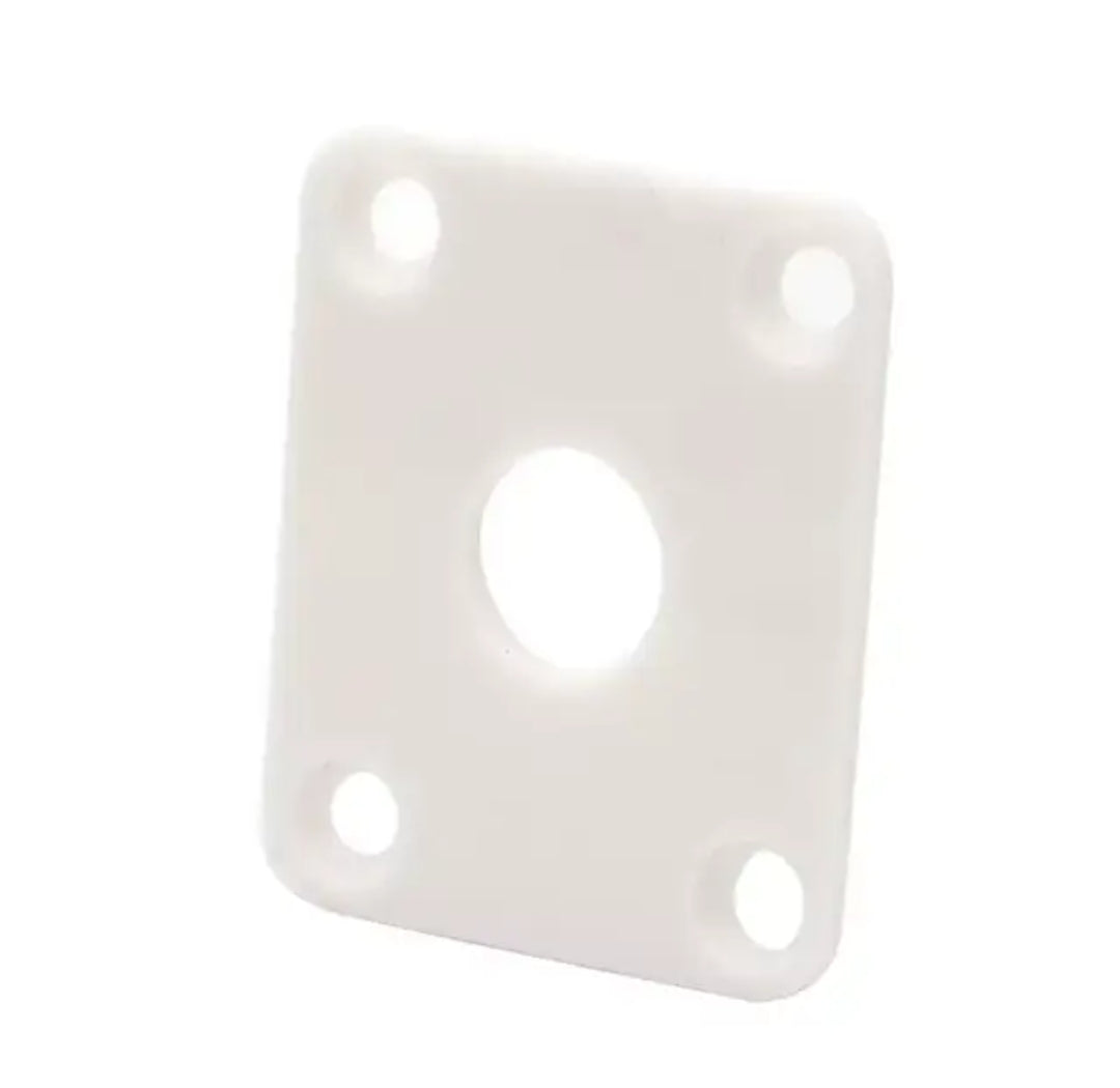 Les Paul Square Plastic Jack Plate Cover Black / Cream / White