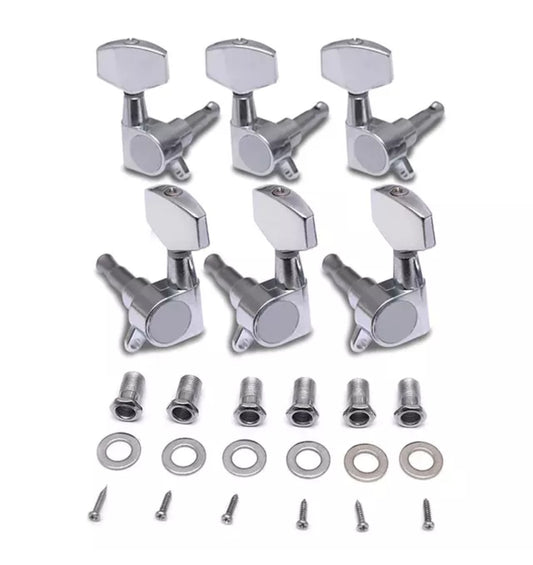 Chrome Electric Guitar Tuning Pegs 3L 3R