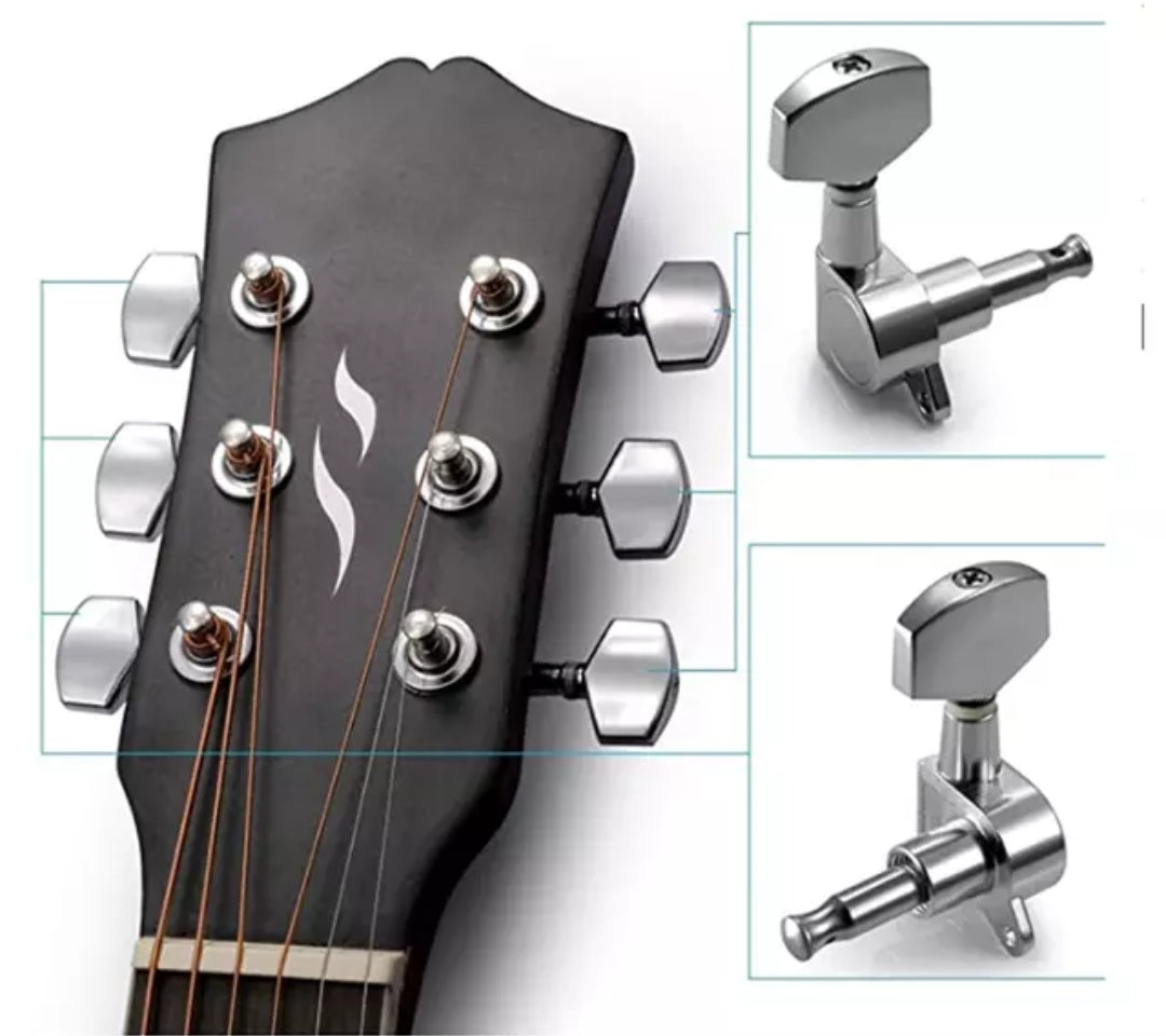 Chrome Electric Guitar Tuning Pegs 3L 3R