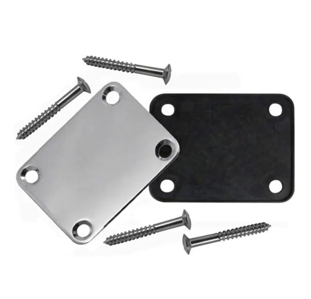 Chrome Electric Guitar Neck Plate