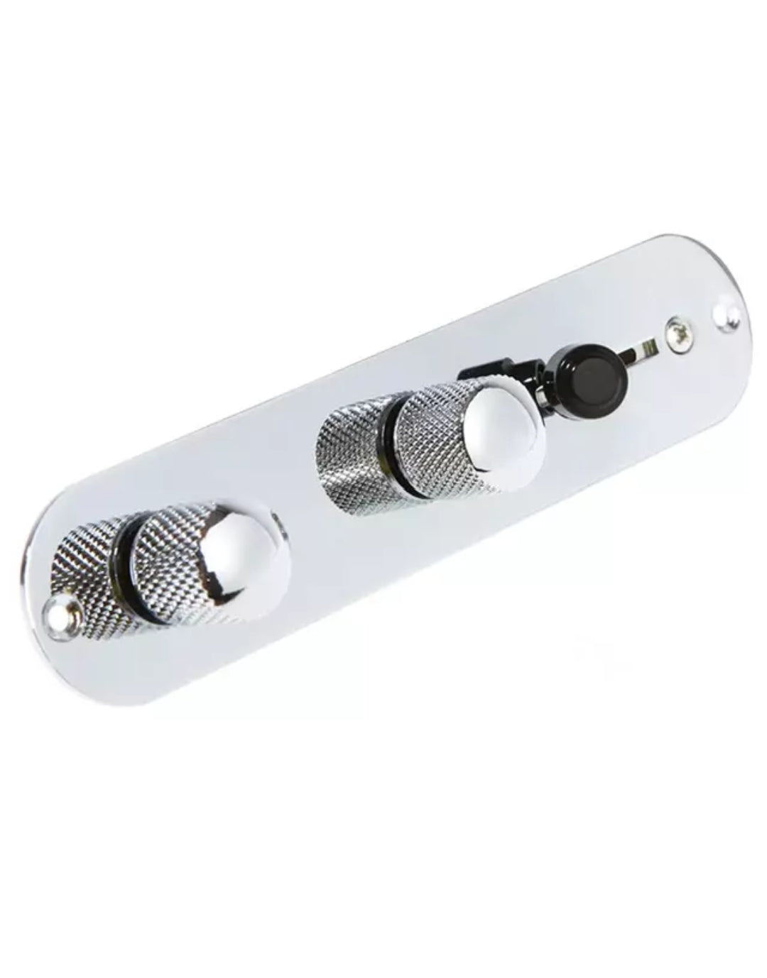 Silver telecaster wired control plate