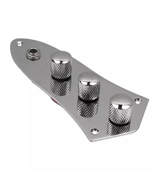 Loaded silver bass control plate