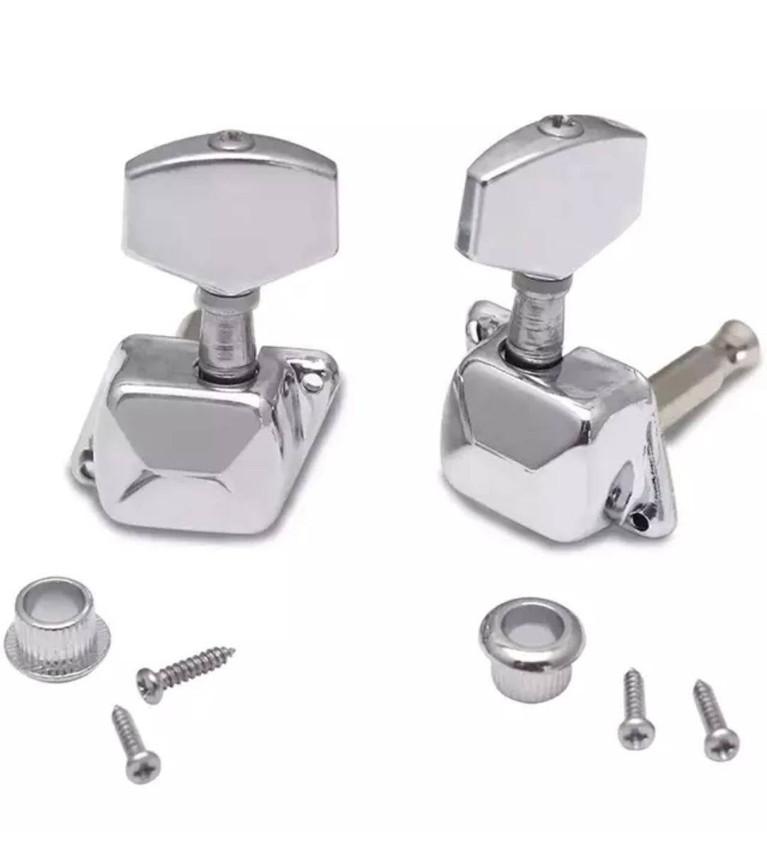 Semiclosed silver tuning pegs