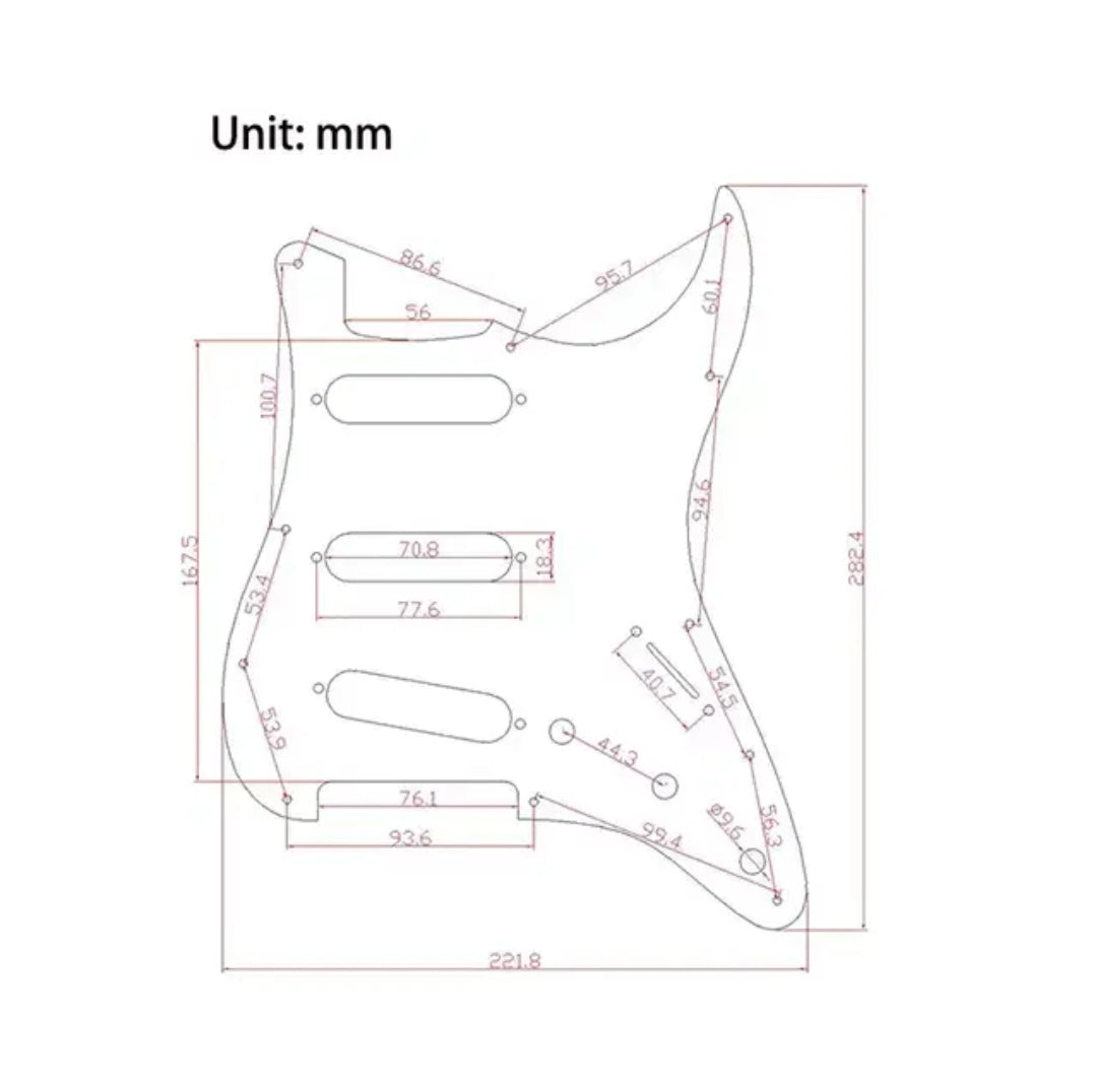 Stratocaster sss 4ply pearl scratch plate