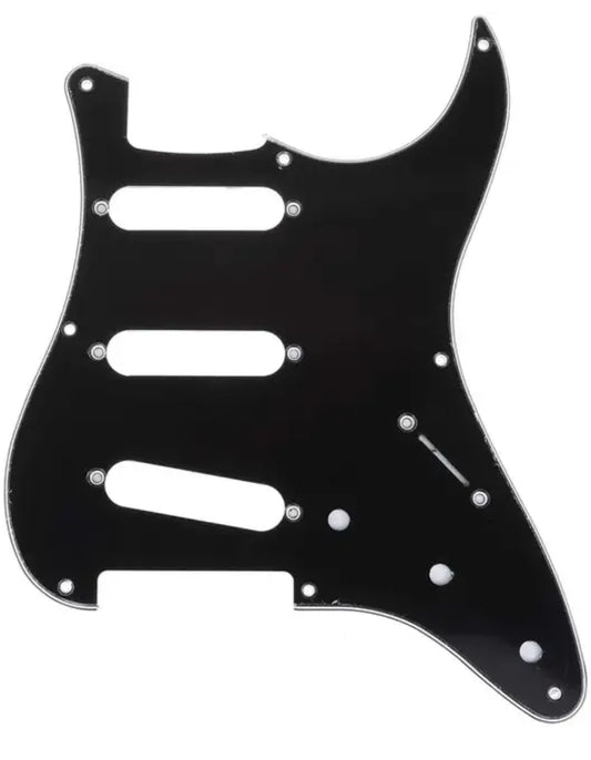 Stratocaster sss 3ply black guitar scratch plate pickguard